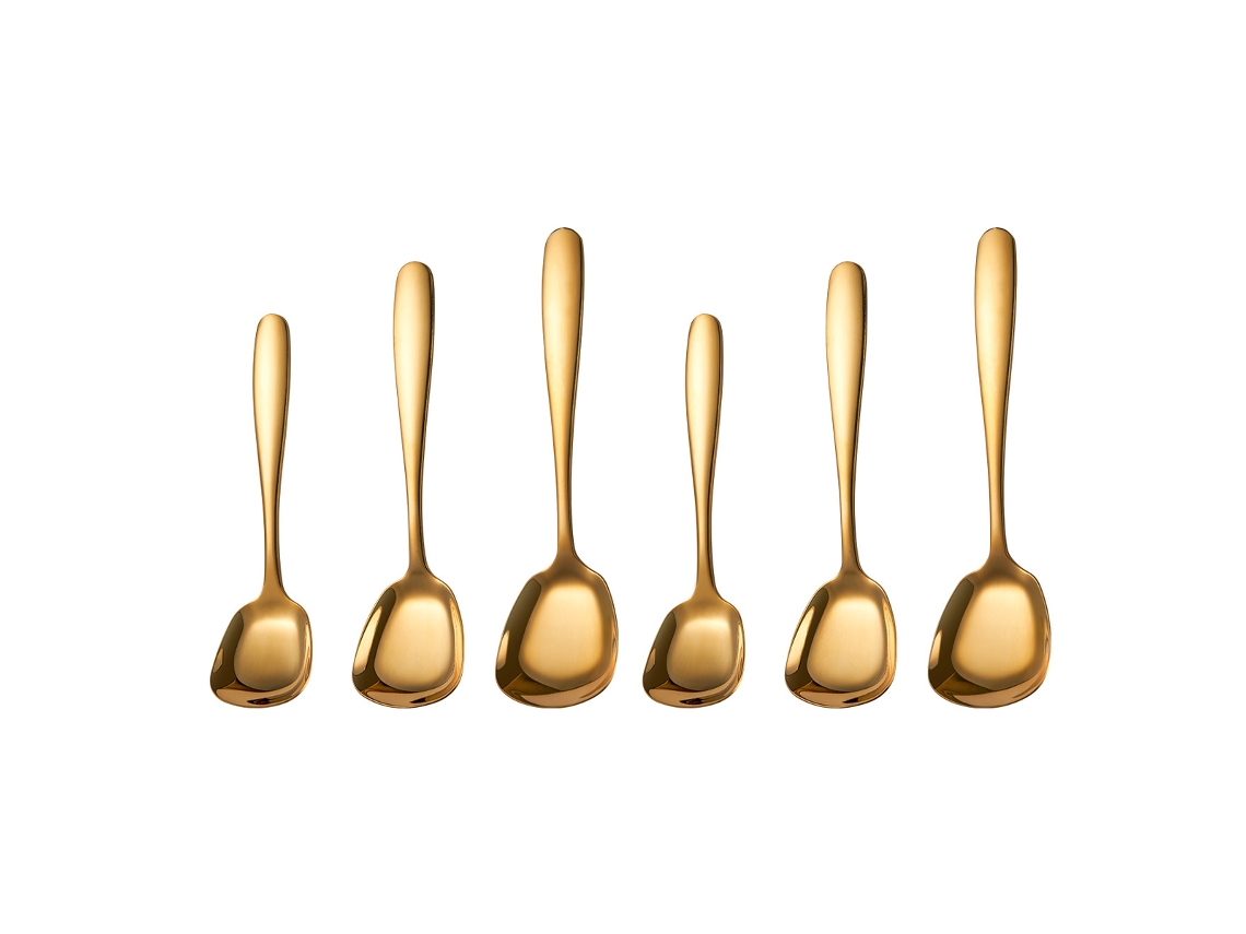 Juego de 6 cucharas de café de acero inoxidable: cubiertos para café, azúcar, sopa y postre TRUYUETY