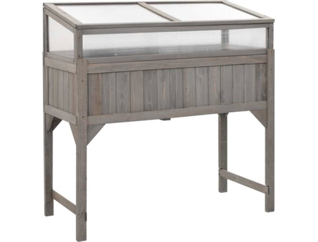vidaXL Jardinera elevada con invernadero 120x54x120 cm abeto