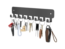 Soporte De Pared Para Llaves Con 8 Ganchos - Negro - Tommy01