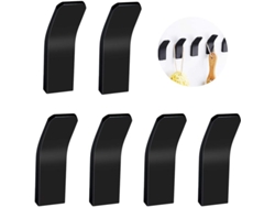 6 Ganchos Adhesivos Negros, No Requieren Perforación, Para Baño Y Cocina, Acero Inoxidable, Diseño Moderno.
