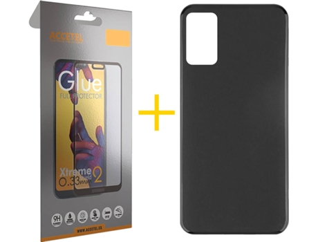 Carcasa + Protector de Pantalla para Alcatel 1B 2022 ACCETEL Negro