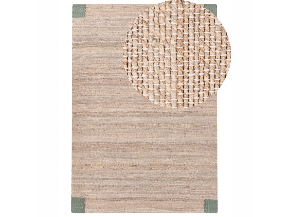 Carpete Retangular De Juta Beliani Amravati De Juta Creme 160x230