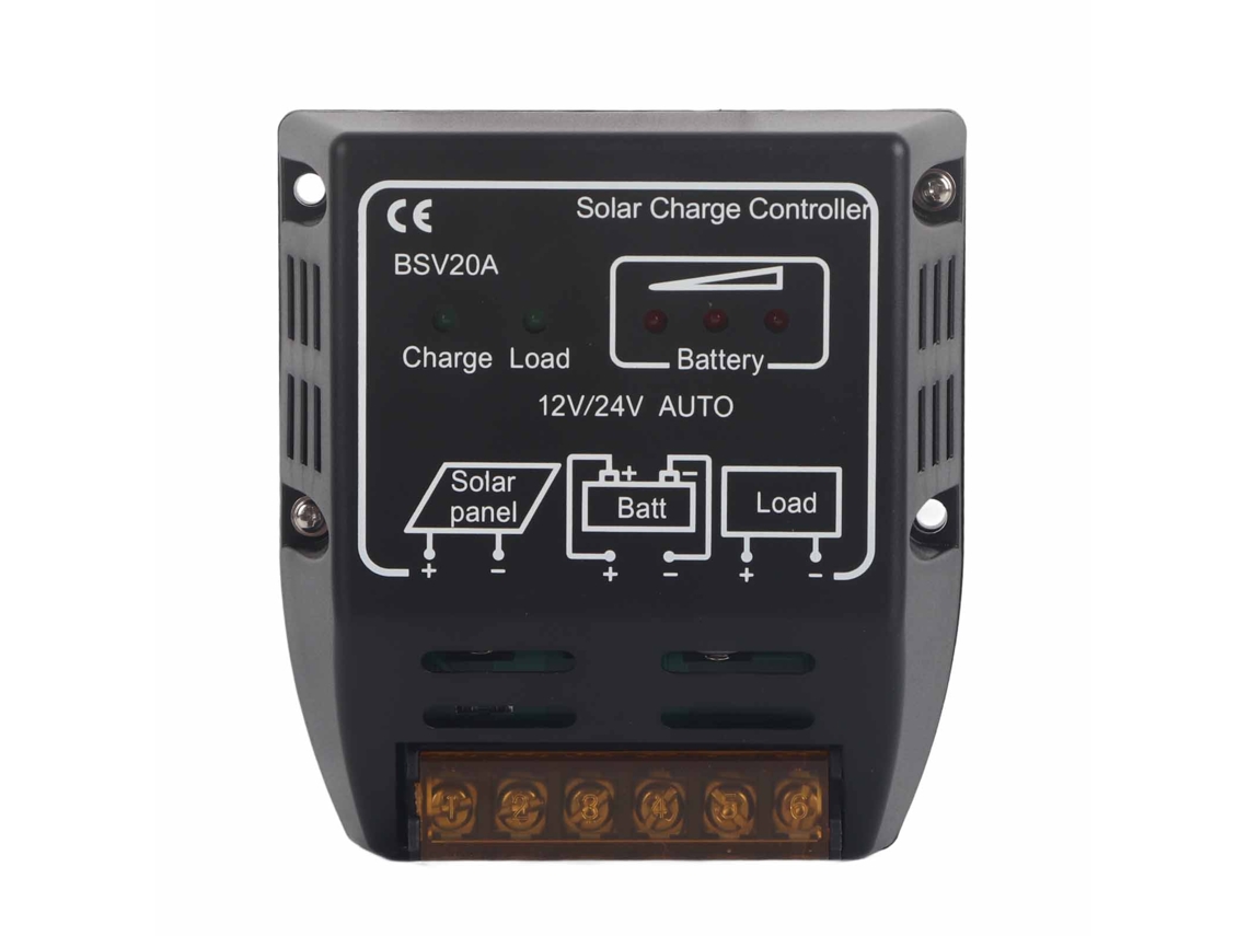 Controlador De Carga Solar Bsv20a De 12 V/24 V Con Protección Contra Sobrecarga Y Sobredescarga.