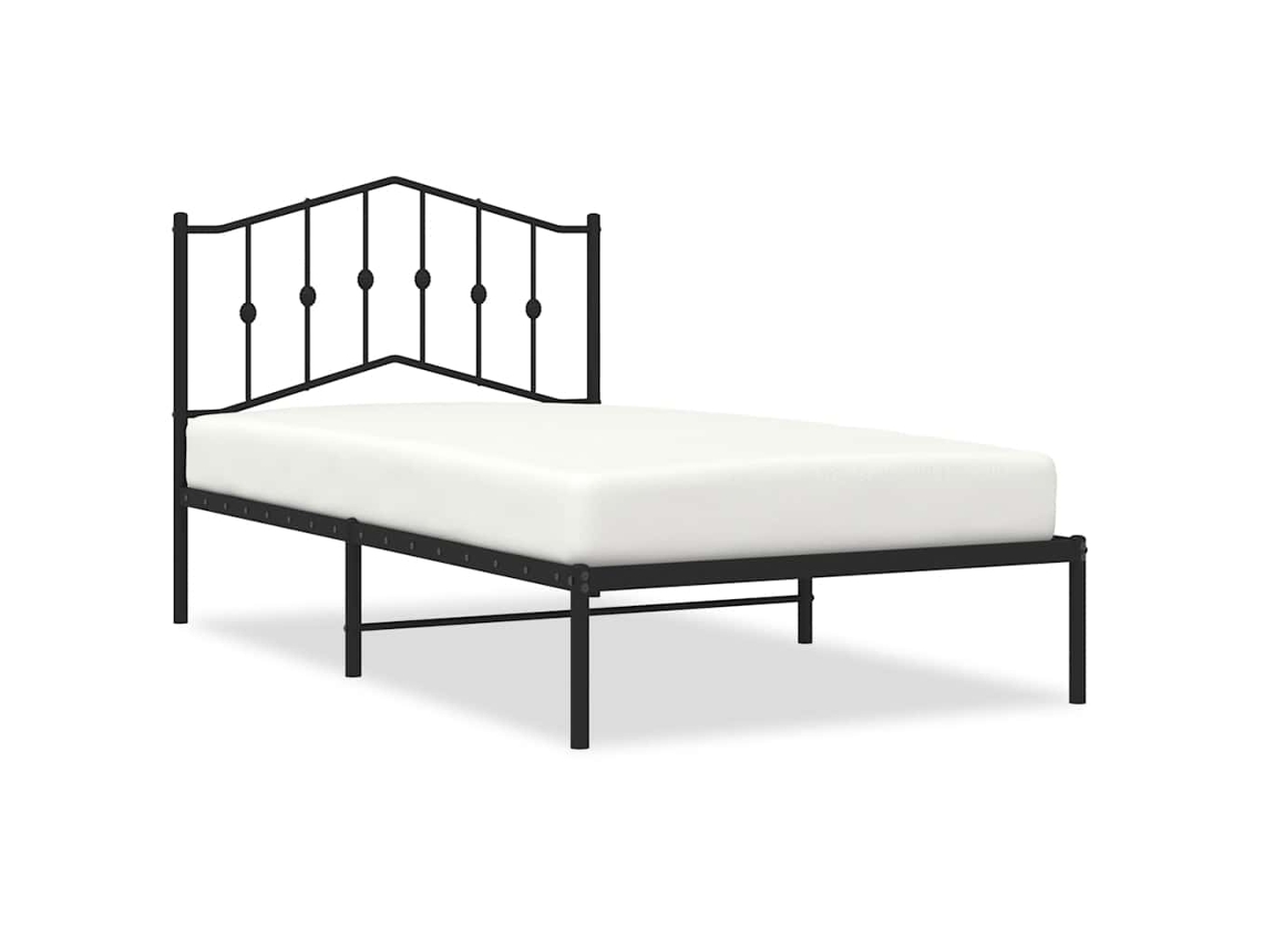 Estructura de cama con cabecero VIDAXL negro metal (100x190 cm)