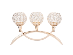 Portavelas de cristal dorado para decoración de mesa