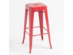 DUDECOR Taburete Alto Leeds Rojo