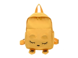 Mochila infantil de nailon, elegante y resistente, perfecta para el colegio y las actividades al aire libre. Amarilla.