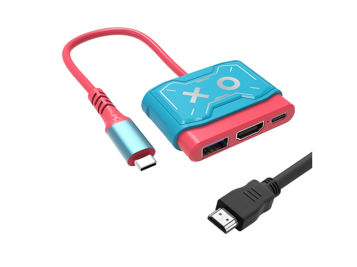 Adaptador USB tipo C a HDMI con resolución 4K compatible con Nintendo Switch JYTGALX (azul)