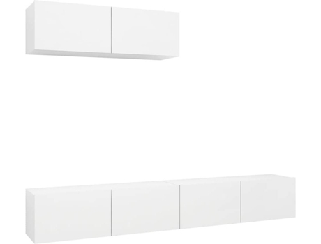 Conjunto 3 Mueble para la televisión VIDAXL Blanco Madera contrachapada (100x30x30 cm)