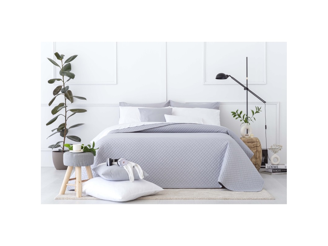 Colcha Boutí Microfibra 4 Estaciones Cama 80/90-180X260cm Piqué Gris claro TODOCAMA