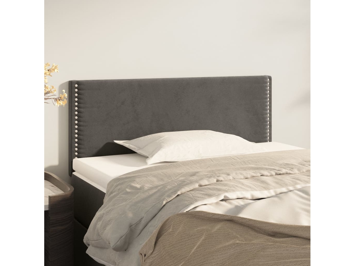 Cabecero De Terciopelo Gris Oscuro 80x5x78/88 Cm