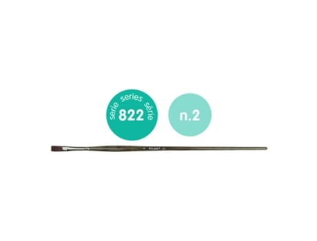 Pincel Plano de Cerdas Sintéticas com Cabo Ergonômico S Serie 822 Não. 2 Pretomilan