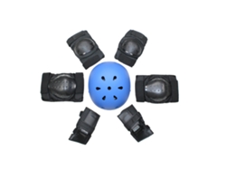 Monopatín Equilibrio Bicicleta Patinaje Casco Protección Set YUYSAN Negro Azul Talla S (10-25kg)