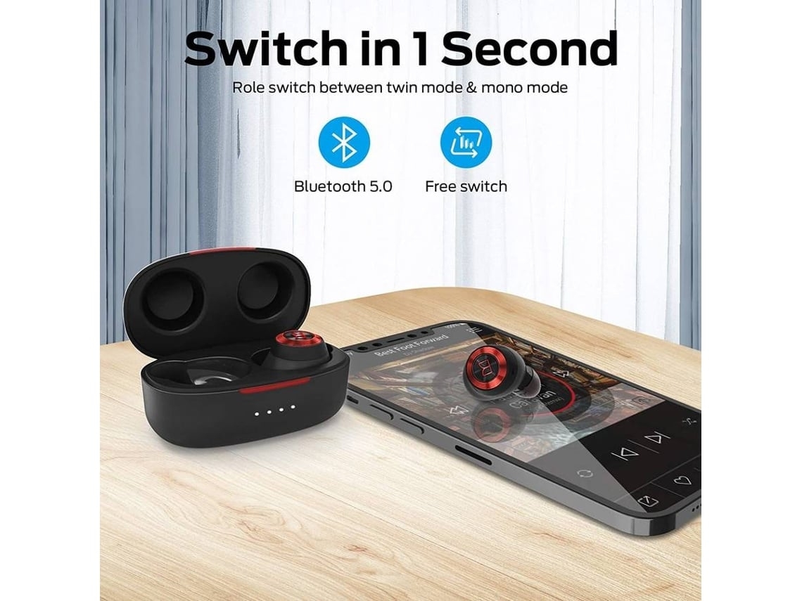 Auriculares Bluetooth inalámbricos verdaderos Monste 809-Xw Micrófono interno con cancelación de ruido Negro VEANXIN