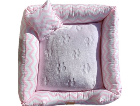 Cama para Perros y Gatos MIANDOSTORE Nido Acqua Pink L (Rosa - 90x70 cm - Algodón)