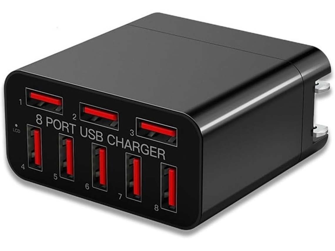 Cargador Usb De 8 Puertos Para Teléfono Móvil, Poroso, Plegable, Ideal Para Viajes, Enchufe Europeo.