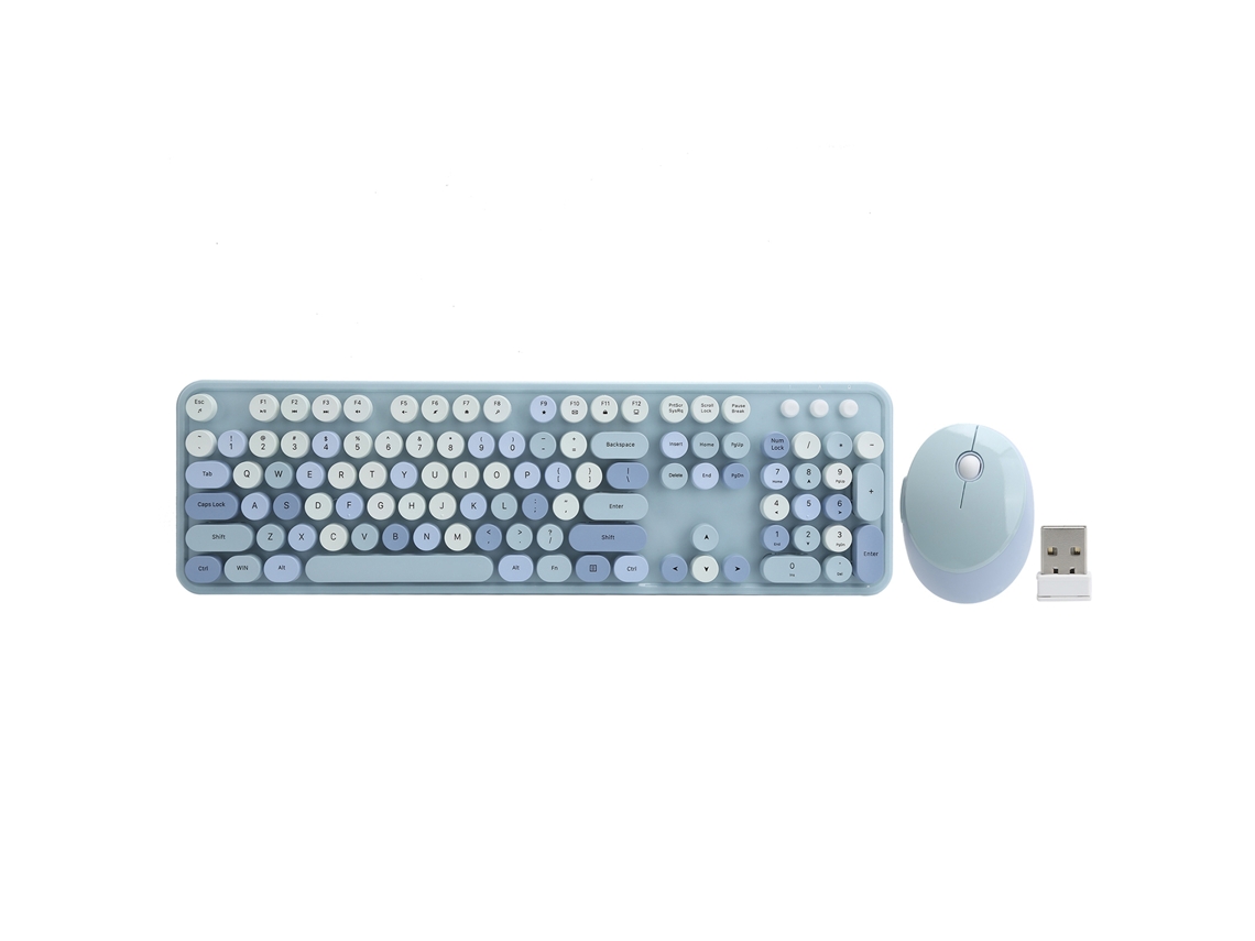 Combo de teclado y ratón inalámbricos con unidad flash USB ergonómica