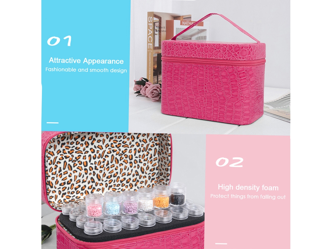 Caja De Almacenamiento De 84 Compartimentos Para Diamantes, Cuentas, Joyas Y Manualidades Con Cremallera