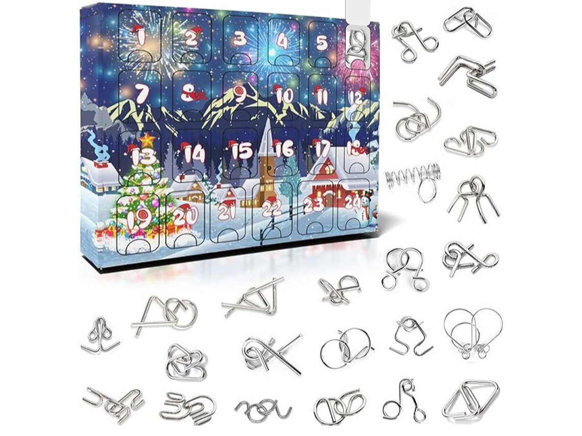 Calendario de Adviento con rompecabezas para entrenar el cerebro 2026 Cuenta regresiva de Navidad en metal para niños y adultos Aeuzwr