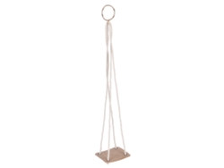Soporte Colgante Para Macetas Con Base De Cuero Sintético Y Cuerda De Algodón De 10 Cm, Color Amarillo.