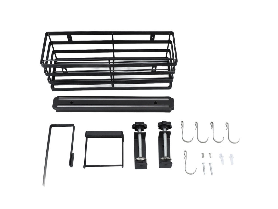 Organizador De Parrilla Para Accesorios De Barbacoa Con Rejilla Lateral Y Almacenamiento Magnético.