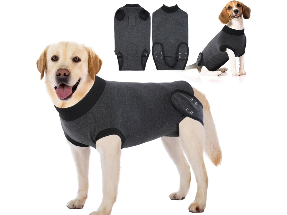 Traje Quirúrgico Para Perros Eifson Con Abertura Para Orinar Talla S (gris)