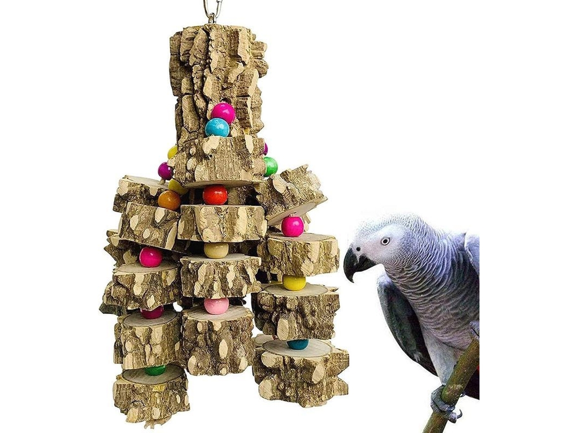 2026-46422-bloques Masticables De Madera Natural Para Loros Africanos Y Cacatúas Juguete De Climbing