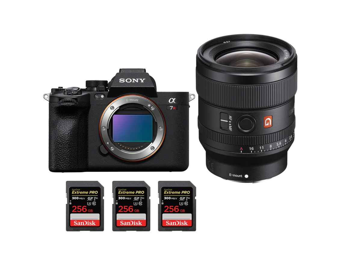 Sony A7r V + Fe 24mm F/1.4 Gm + 3 Sandisk 256gb Uhs-ii 300mb/s - Cámara Fotográfica Híbrida + Ebook “20 Consejos Para Fotos Que Impactan”