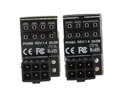 adaptadores de corriente con conector hembra de 6 pines a macho de 8 pines y ángulo de 180 grados para tarjeta de video de escritorio (negro)
