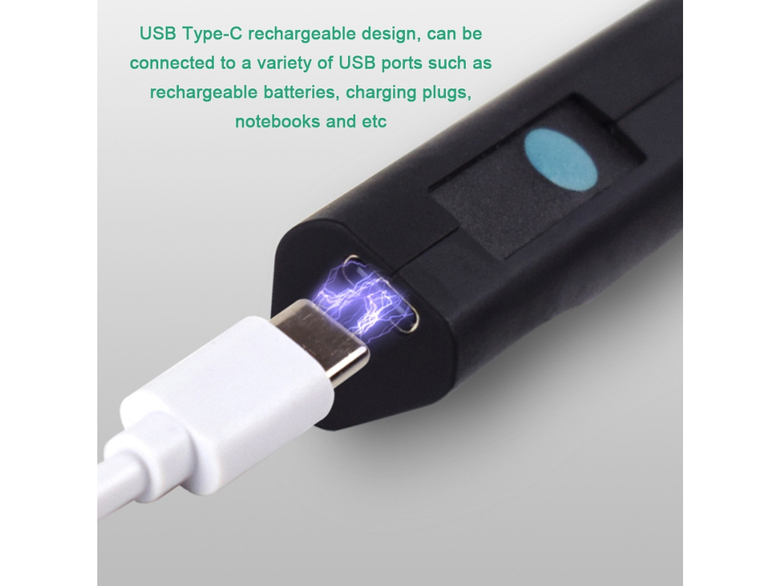 Lápiz Pulidor Eléctrico Compacto Para Uñas Y Grabado Con 5 Velocidades Ajustables, Recargable Por Usb.