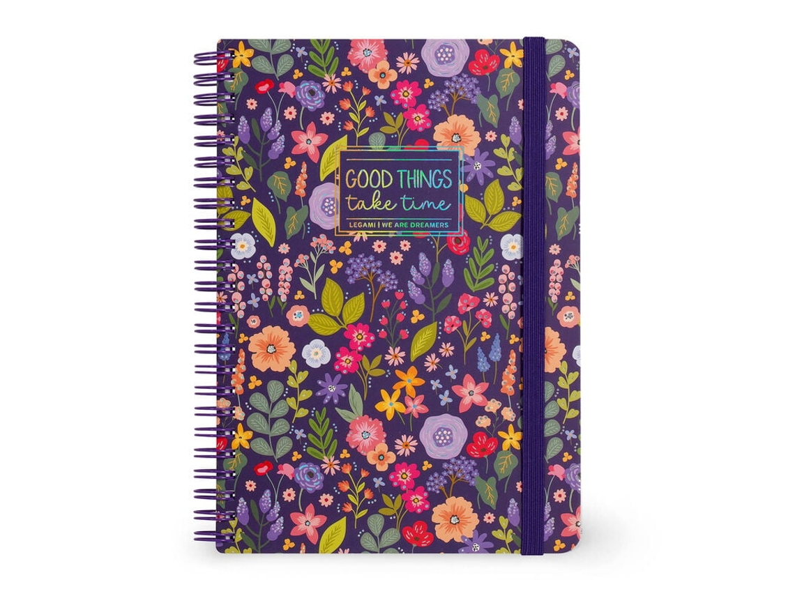 Cuaderno espiral A5 con diseño de flores de Legami