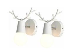 XYVONA Conjunto De 2 Luzes De Parede Modernas Para Interior Com Decoração De Chifre De Veado Lâmpada De Parede Em Metal Para Quarto Sala De Estar Escada Corr