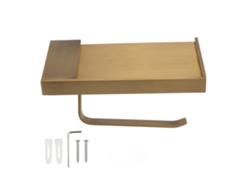 Toallero de papel de cobre puro estilo antiguo para montar en la pared, para cocina y baño