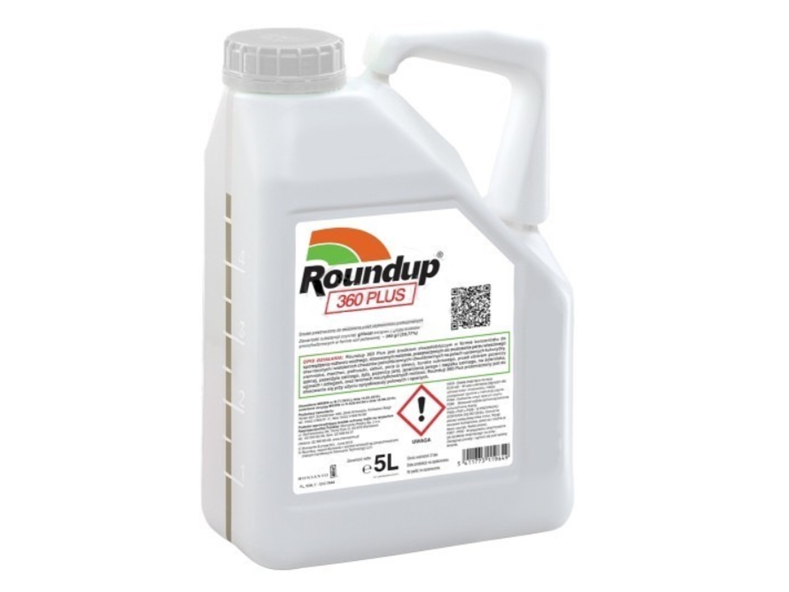 Roundup 360 Plus, pesticida concentrado de 5 litros para el control de malezas en jardines y céspedes, de Bayer.