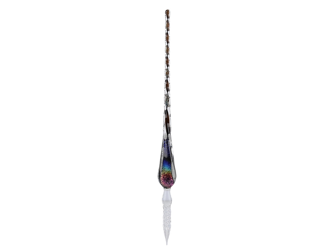 Juego De Pluma De Cristal Con Diseño De Cielo Estrellado, Con Soporte Para Firma Y Caligrafía A Color.