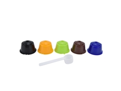 5 Cápsulas De Café Reutilizáveis 50ml Com Colher Refiláveis Para Dolce Gusto Genio Melody Mini Me