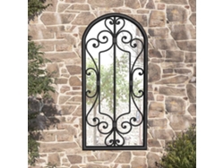 Espejo de jardín para exterior, hierro, 100 x 45 cm, color negro, Lovely Home
