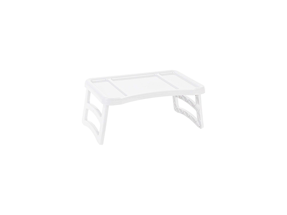 Bandeja Plegable de Plástico - Bandeja de Cama Portátil | Mesa Multiuso - Mesa Auxiliar para Salón Blanca