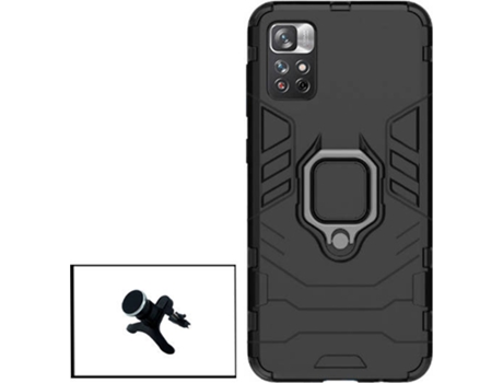 kit Carcasa Militar Magnética + Soporte Xiaomi Poco M4 Pro G4M Negro