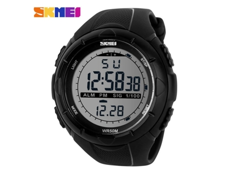 Reloj digital para hombre Relojes deportivos Reloj despertador con cronómetro LED resistente al agua-Grande negro 1025 VEANXIN