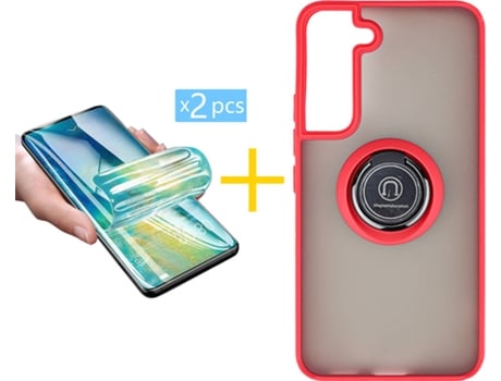 Carcasa + 2 Protectores de Pantalla para Samsung Galaxy S22 Plus 5G ACCETEL Rojo