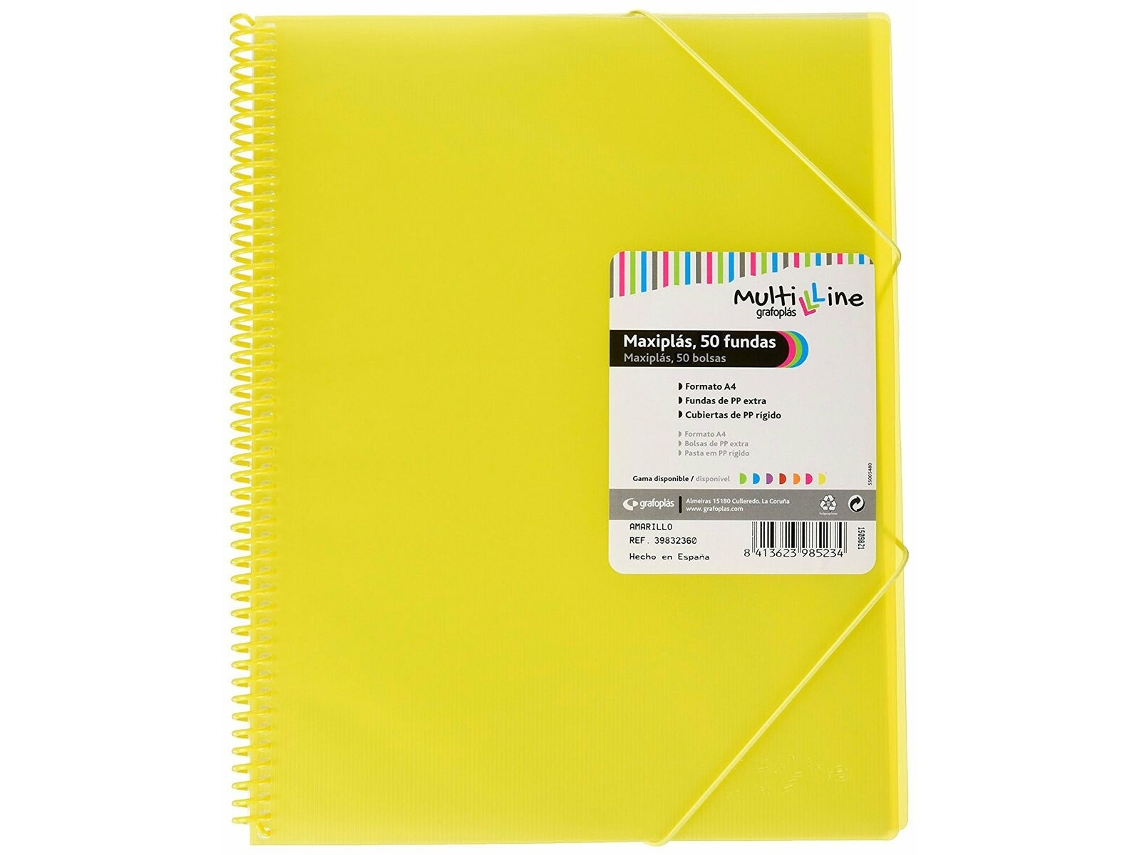 Carpeta de Clasificación a GRAFOPLAS Maxiplás Amarillo A4 Espiral
