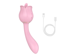 Vibrador de masaje para lamer la lengua rosa 2 en 1 para mujeres (rosa) YIZHOOD