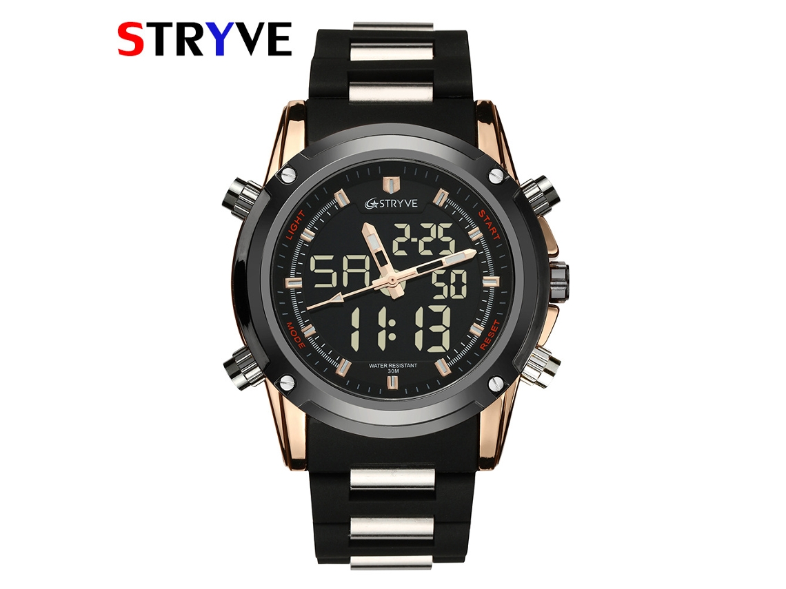 Reloj Deportivo Electrónico Para Hombre (oro Rosa), Resistente Al Agua, Multifuncional, Ideal Para Estudiantes.