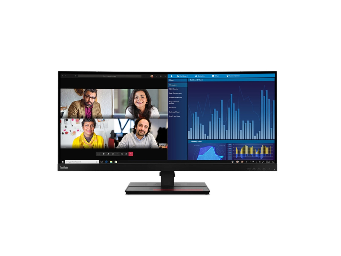 Monitor LENOVO ThinkVision P34w-20 (sRGB - Flicker free - 34" - Enchufe EU - Wide Quad HD - 6 ms)
