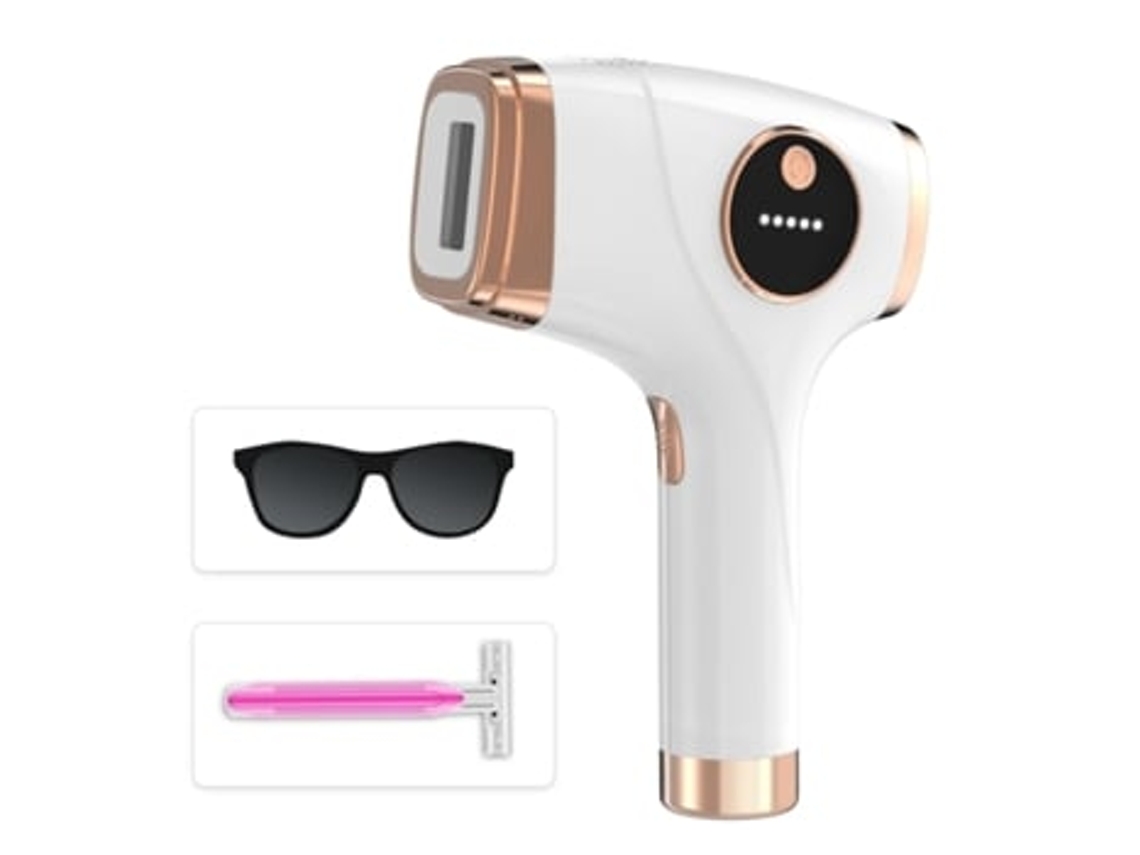 Dispositivo de depilación IPL actualizado con 5 niveles ajustables, gafas y afeitadora incluidos para rostro y piernas - Chaberlu
