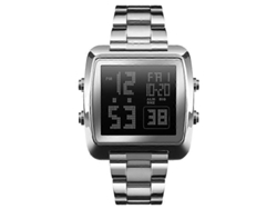 Reloj Skmei 1369 para hombre, estilo retro, resistente al agua, con correa de acero dorado, luminoso, Hengrongshen, cuadrado.