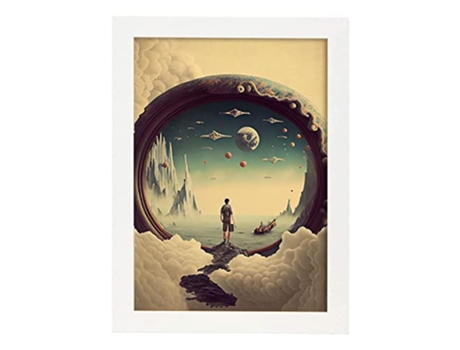 NACNIC Poster Portal Ártico En Estilo Surrealismo Cinematográfico Ilustraciones Y Grabados De Historieta Abstracta Y Artística A3 Marcos Blancos