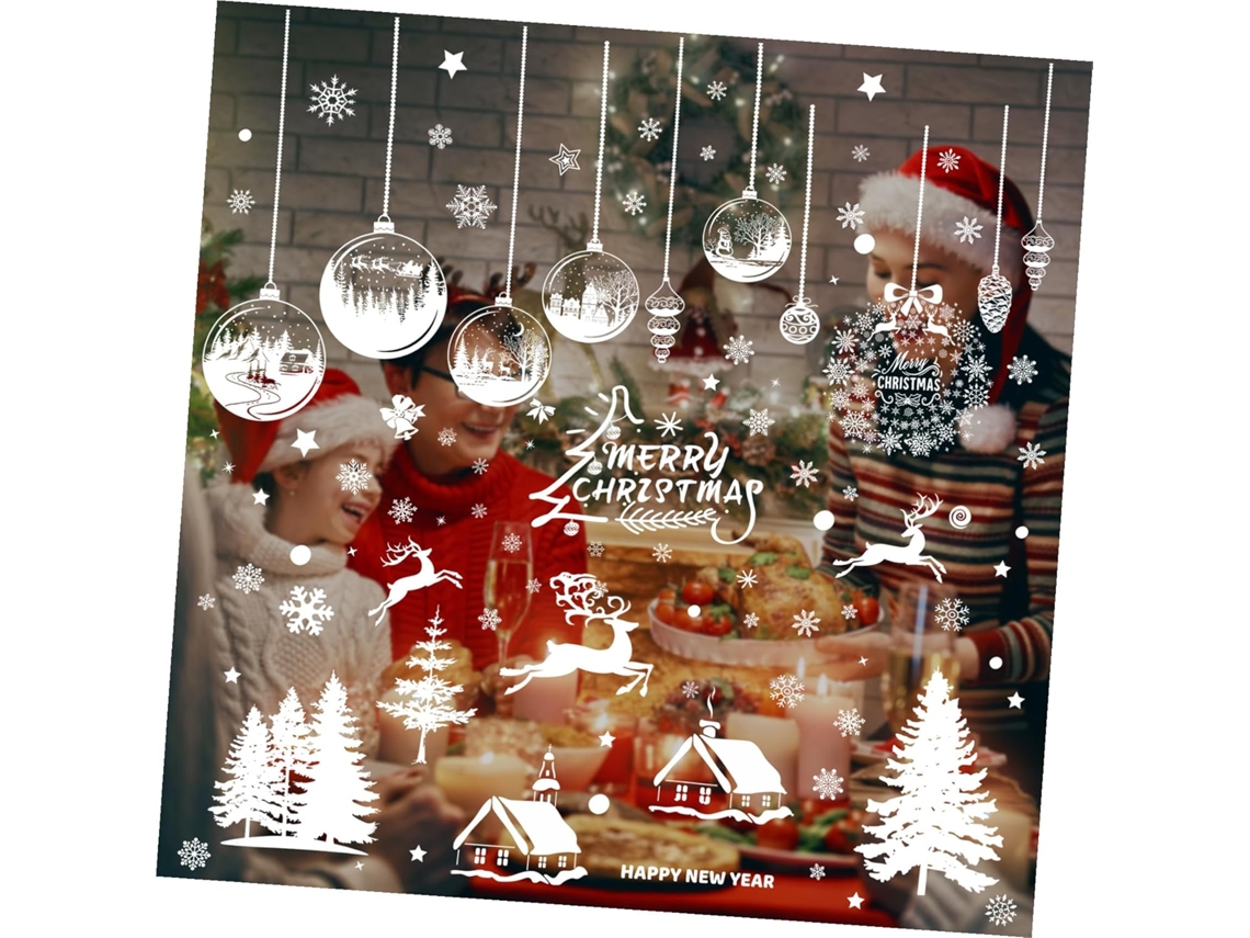 9 Láminas De Pegatinas Navideñas Para Ventanas Pvc