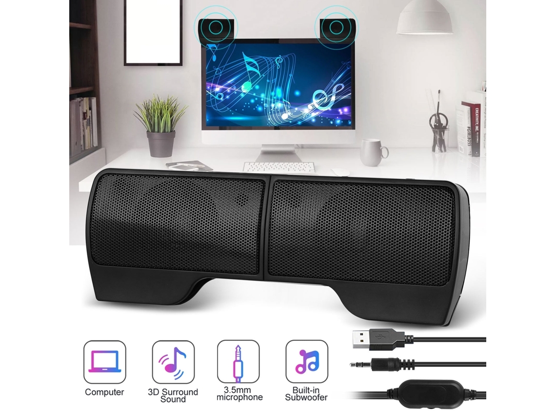 Clip-on, Estéreo, Bajo Surround, Cable Auxiliar De 3,5 Mm
